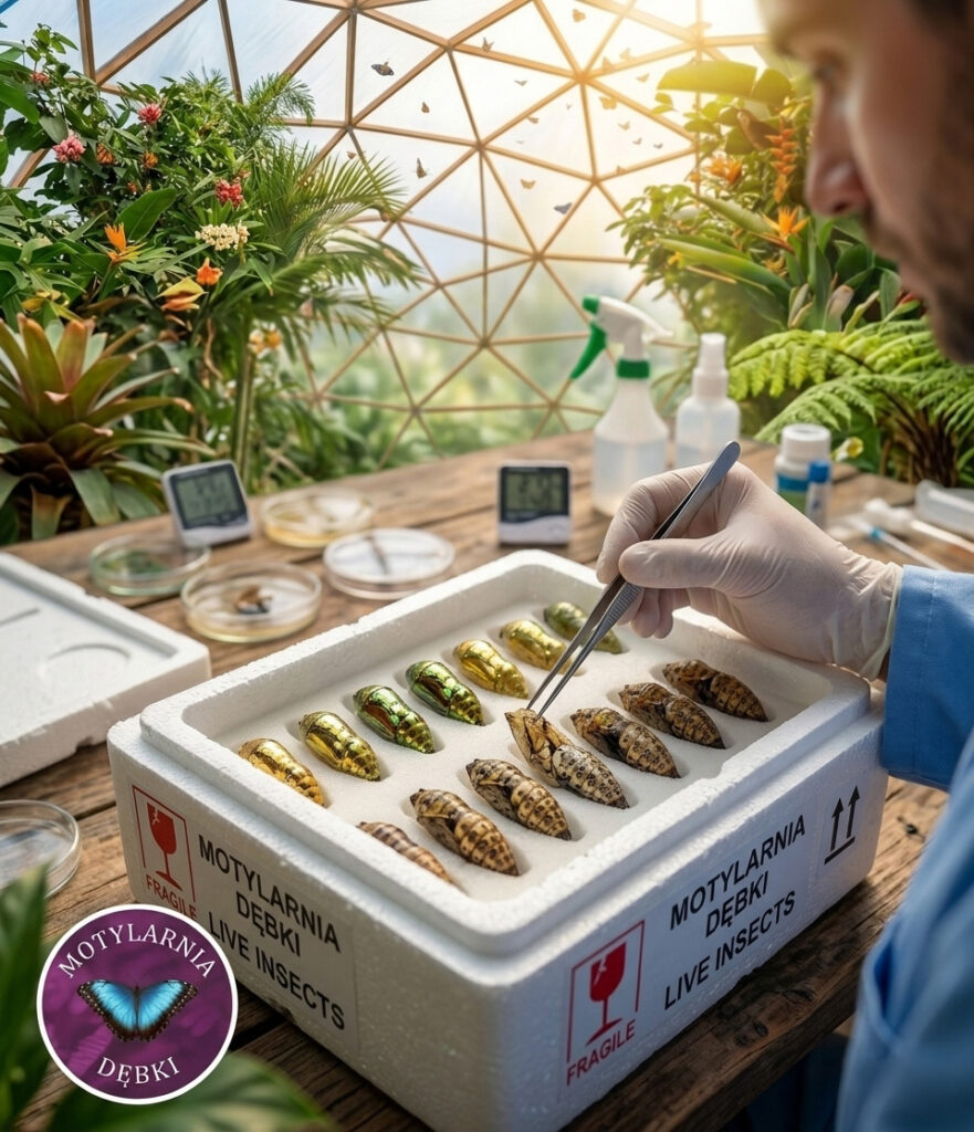 e transport poczwarek z tropikow do Debek